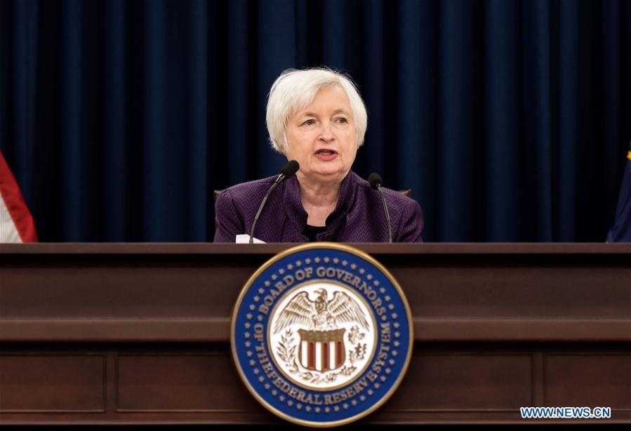 U.S. Federal Reserve Chair Janet Yellen speaks during a news conference in Washington D.C., capital of the United States, Sept. 21, 2016. The U.S. Federal Reserve on Wednesday kept its federal funds rate unchanged amid recent weak economic data and tepid inflation, but signaled that the central bank could have one rate hike by the end of this year. 