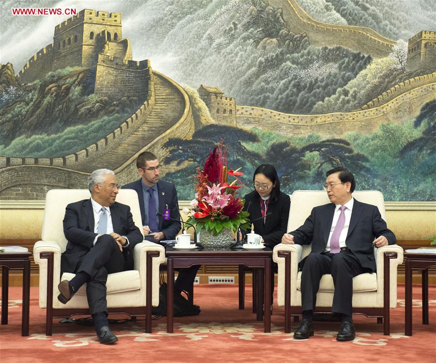 Zhang Dejiang (R, front), chairman of the Standing Committee of China