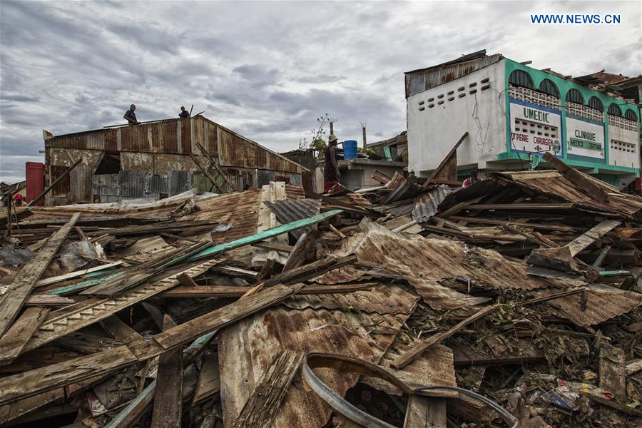 Image provided by the United Nations Stabilization Mission in Haiti shows the debris left by Hurricane Matthew in Jeremie city, Haiti on Oct. 6, 2016. Haiti was hit hardest by Hurricane Matthew in the Caribbean region with more than 271 people reported dead as of Thursday evening. (Xinhua/Logan Abassi/UN/MINUSTAH)  