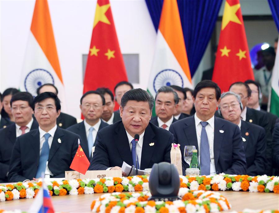 Chinese President Xi Jinping speaks at the eighth BRICS (Brazil, Russia, India, China and South Africa) summit in the western Indian state of Goa, Oct. 16, 2016. (Xinhua/Yao Dawei)