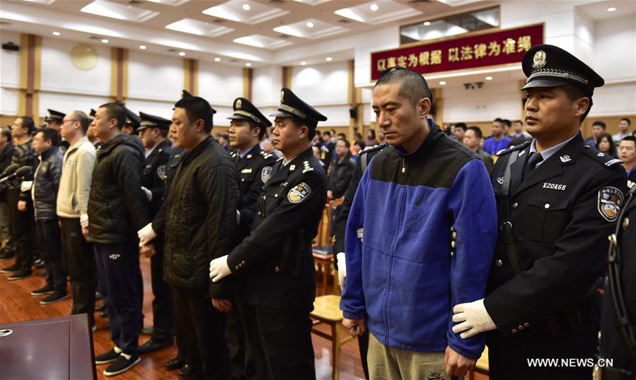 Photo taken on Nov. 9, 2016 shows the trial scene at a court in north China