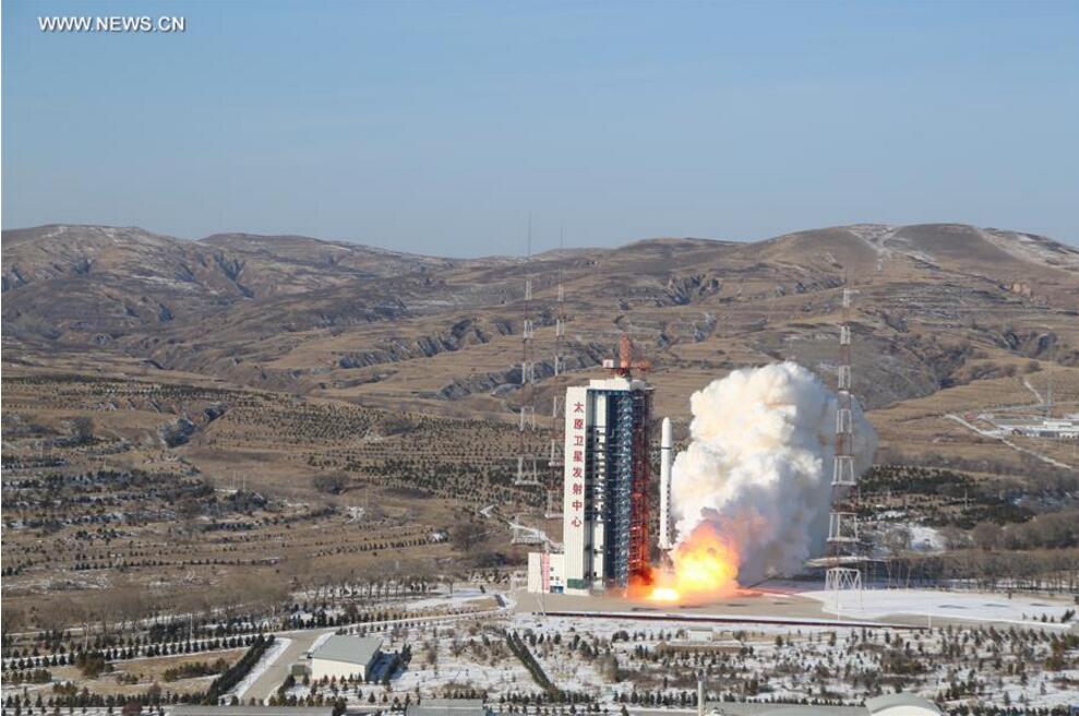 A Long March 2D rocket carrying a pair of 0.5-meter high-resolution remote sensing satellites, SuperView-1 01/02, blasts off from the launch pad at the Taiyuan Satellite Launch Center in north China