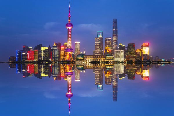 A night view of Lujiazui Financial District in Shanghai. [Photo/IC]