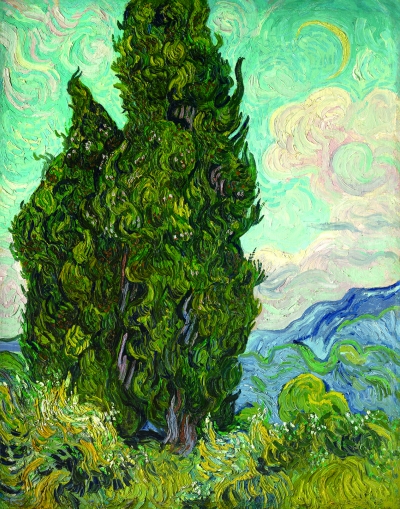 柏樹 (油畫) 93.4×74厘米 1889年 梵高 美國大都會博物館藏