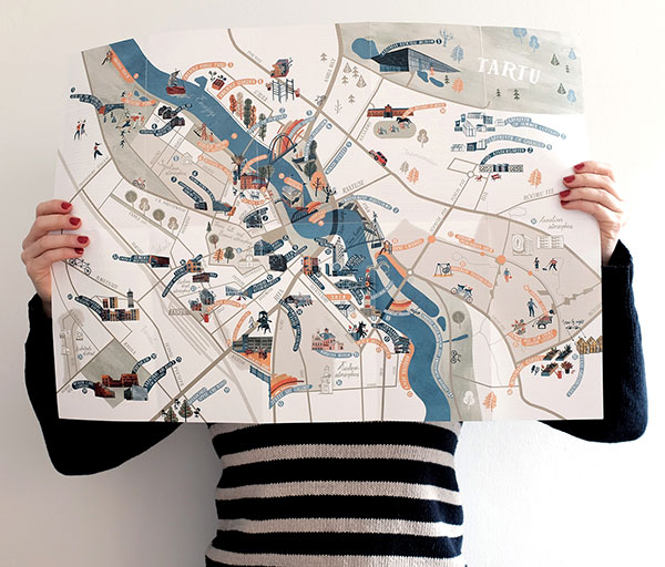 愛沙尼亞塔爾圖市地圖，作者：Eleonora-Kolycheva