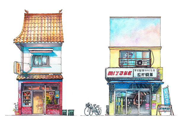 左：位於Takadanobaba區域的中餐廳；右：Miyake，神樂坂和吉祥寺之間的自行車店
