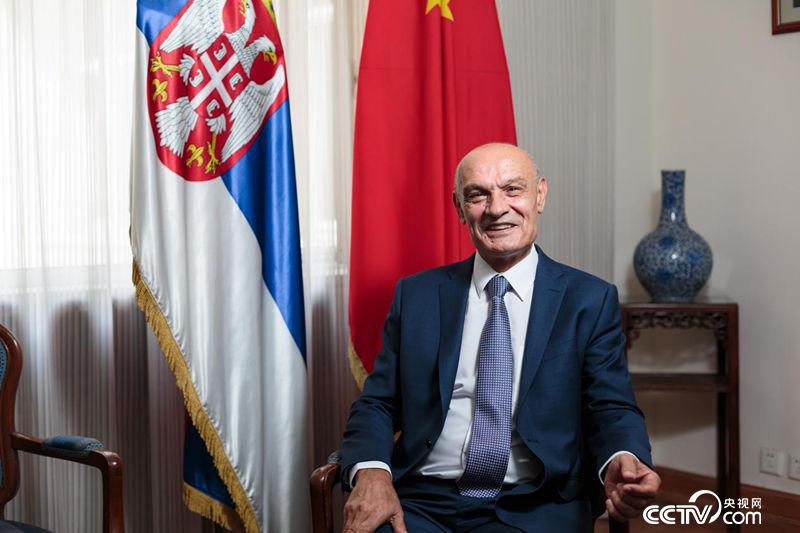 塞爾維亞駐華大使接受央視網記者專訪（陳濤/攝）