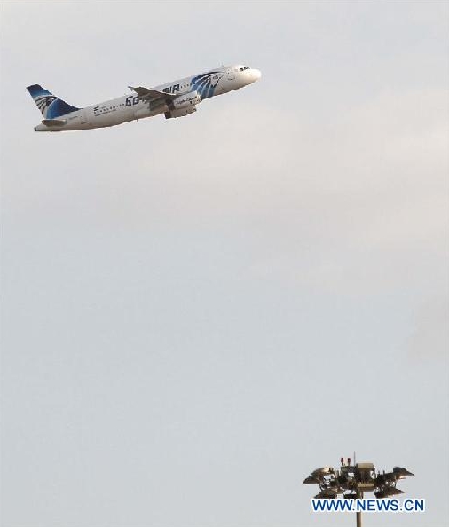 CAIRO, March 29, 2016 (Xinhua) -- File photo taken on Jan. 31, 2011 shows anEgyptAir plane taking off at the Cairo International Airport in Cairo, Egypt. Hijacked Egyptian passenger plane lands at Larnaca Airport in Cypus on March 29, 2016. (Xinhua/Cai Yang)