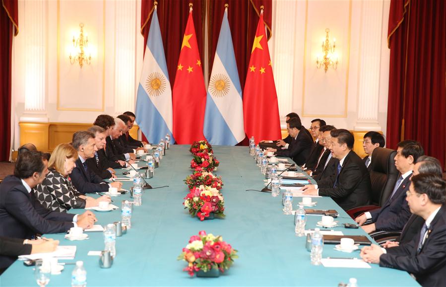 WASHINGTON D.C., April 1, 2016 (Xinhua) -- Chinese President Xi Jinping meets with Argentina