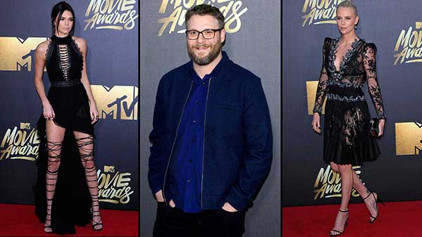 Kendall Jenner, Seth Rogen and Charlize Theron at the ceremony