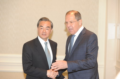 Chinese Foreign Minister Wang Yi has met with his Russian counterpart Sergei Lavrov. 