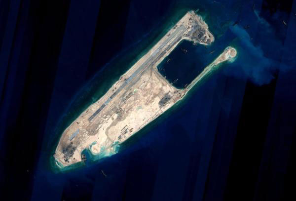 This satellite image shows the Yongshu Jiao of China