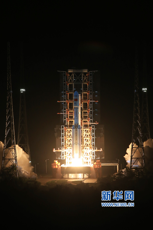 A Long March-7 carrier rocket lifts off from Wenchang Satellite Launch Center, south China