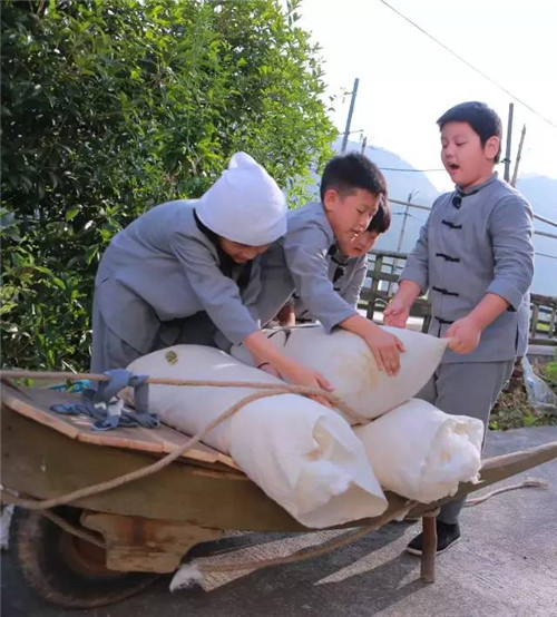 路上他們發現了一個獨輪車，不過要推動這個獨輪車，也不是那麼容易的事情。