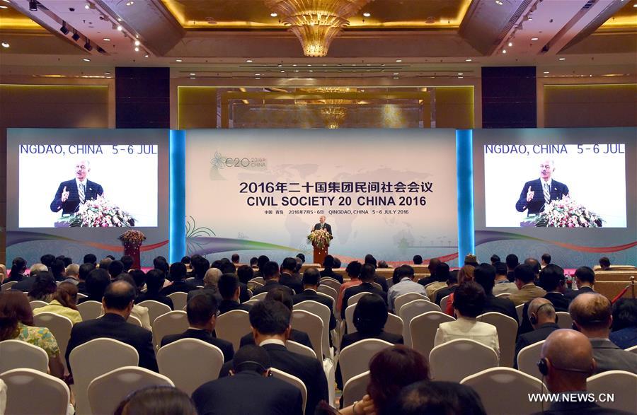 The opening ceremony of the Civil Society 20 China 2016 is held in Qingdao, east China