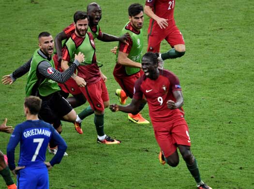 A mostly Ronaldo-less Portugal, a team that won just one of its seven games in France during regulation, won the European Championship with a 1-0 extra-time win over the hosts on Sunday, thanks to a late, long strike from Eder.