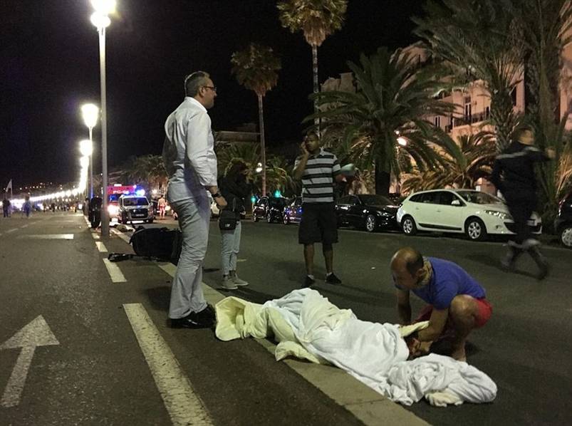  The attack happened on Thursday night 11pm local time, when a truck driver drove along the famed Promenade des Anglais seafront at high speed for over two-kilometers, and opened fire on the crowd. 