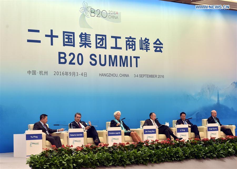 Business 20 (B20) summit starts in Hangzhou, capital of east China