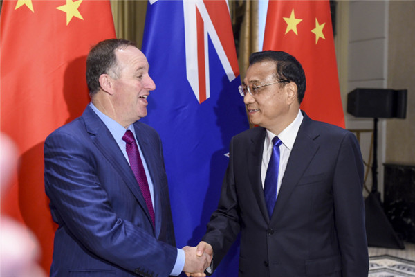 Chinese Premier Li has also met with his New Zealand counterpart John Key in New York.