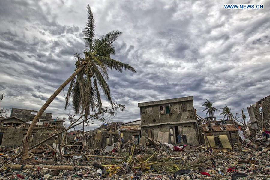 Image provided by the United Nations Stabilization Mission in Haiti shows the debris left by Hurricane Matthew in Jeremie city, Haiti on Oct 6, 2016. [Photo/Xinhua]