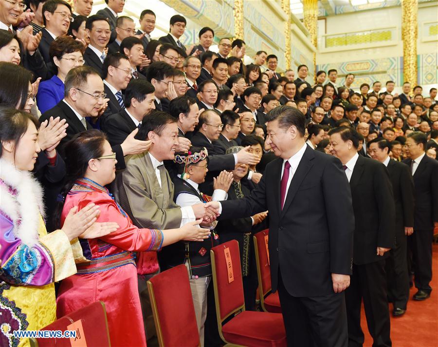 Top Communist Party of China (CPC) and state leadersXi JinpingandLiu Yunshanmeet with representatives of winners of this year