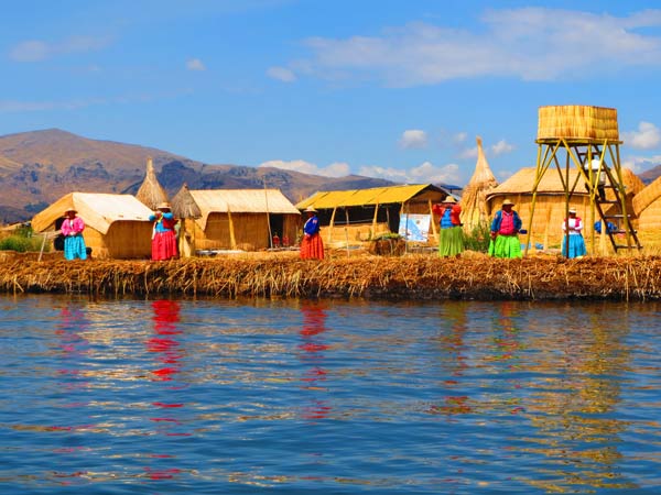 Located on the border with Bolivia, Lake Titicaca is notable for being the largest lake in South America. There are over 70 floating islands on the lake and 270 households of Uru people living on them.