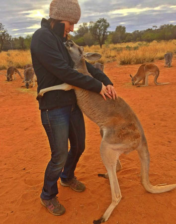 In a kangaroo sanctuary in Australia