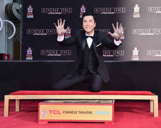 Donnie Yen leaves his hand and footprint in Hollywood