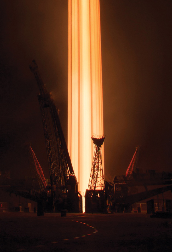 This long-exposure shot shows the November launch of a Soyuz spacecraft from the Baikonur Cosmodrome in Kazakhstan. It ferried Peggy Whitson, Oleg Novitskiy and Thomas Pesquet to the International Space Station.