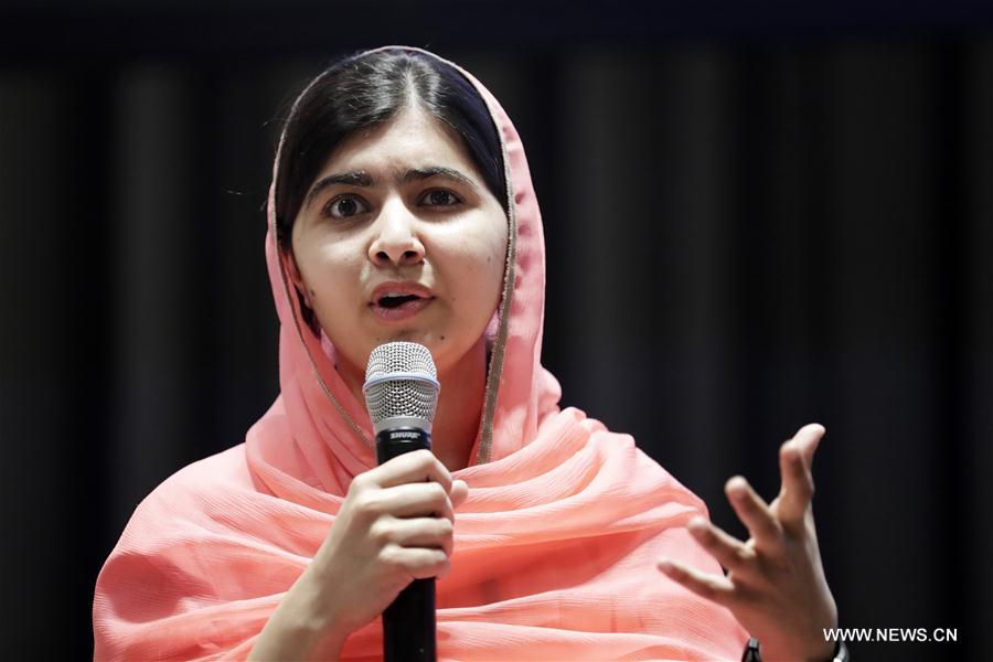 Malala Yousafzai delivers a speech after she was designated as the United Nations Messenger of Peace with a special focus on girls