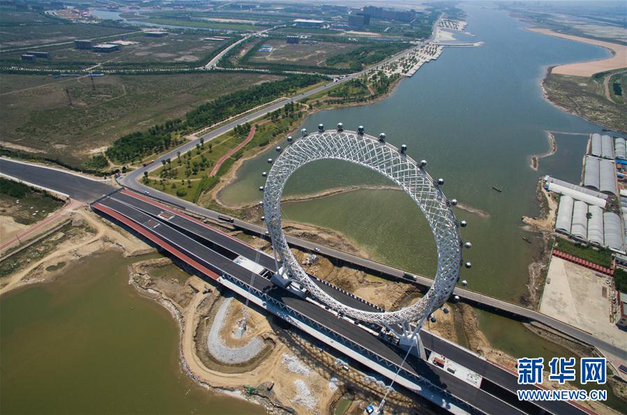 The single-tower cable-stayed bridge is 225 meters long. The 