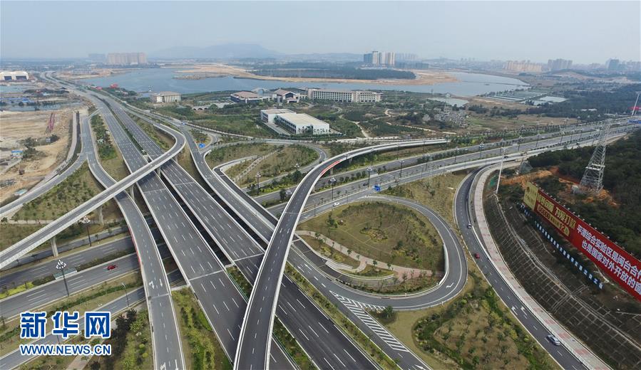 這是福建平潭綜合試驗區內的漁平立交橋(2016年3月6日攝)。