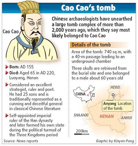 Cao Cao (155-220 A.D.), who built the strongest and most prosperous state during the Three Kingdom period (208-280 A.D.), is remembered for his outstanding military and political talents.