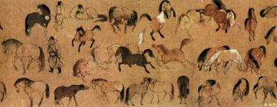 The One Hundred Horses Painting