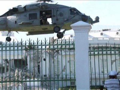 US troops descended by helicopter to take control of Haiti's ruined presidential palace, as the military earthquake relief operation gathered pace. Duration: 00:01:00. (AFPTV)