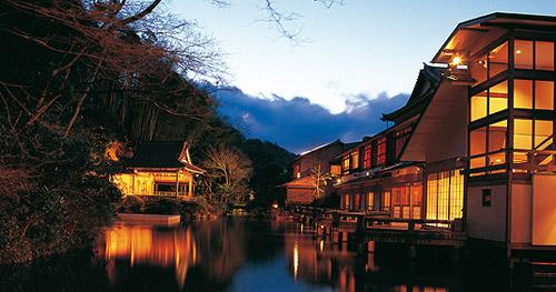 A 100-year-old wooden stage, where traditional Noh plays and modern productions are performed, is the centerpiece of Asaba, one of the best ryokans in Japan.