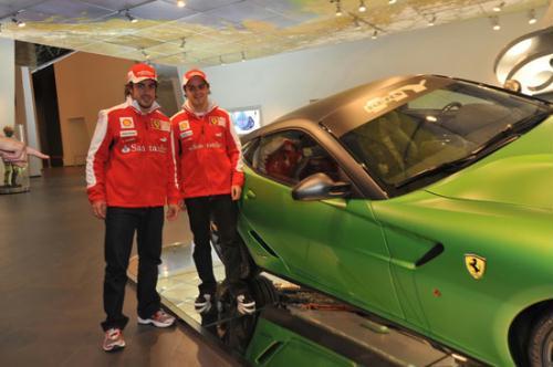 Ferrari driver Felipe Massa and Fernando Alonso attend the banquet.