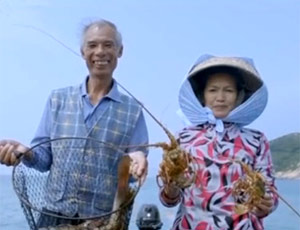 萬山島的捕魚夫婦