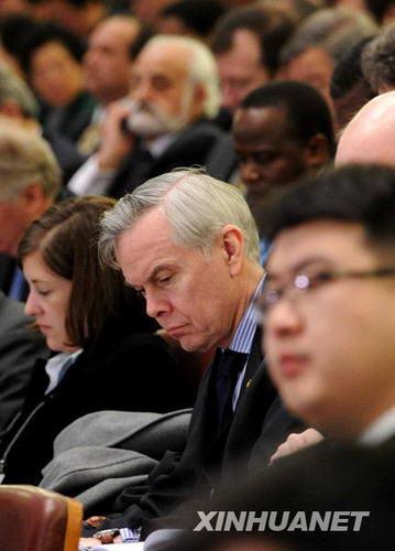 The United States Ambassador to China, Jon M. Huntsman Jr., walks towards the Great Hall of the People, where China's National People's Congress (NPC) - the country's parliament - started its annual full session in Beijing Friday morning. Some ambassadors to China have attended the opening ceremony and listened to Premier Wen Jiabao's government work report.