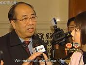 CCTV host Tian Wei interviews Zhao Qizheng