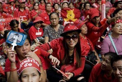 Supporters of Thailand's fugitive former premier Thaksin Shinawatra, the so-called 'Red Shirts'. (AFP/File/Nicolas Asfouri)