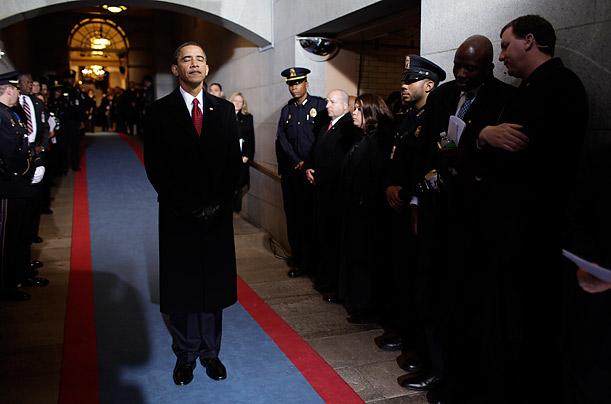 Inauguration Day
U.S. President-elect Barack Obama waits backstage, moments before taking the oath of office.