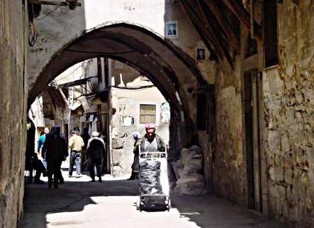 Street scene in Damascus' old city