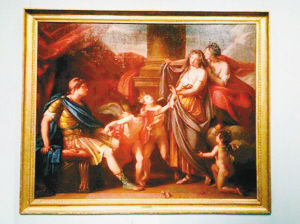 《維納斯將海倫介紹給帕裏斯》油畫