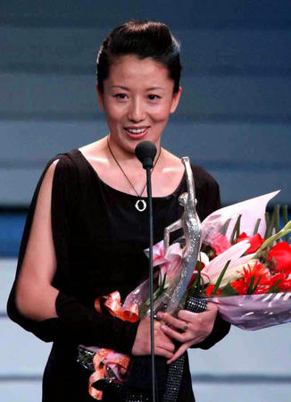 楊揚在2002年體壇風雲人物頒獎盛典上。