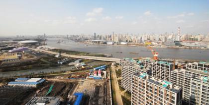 Photo taken on Dec. 14, 2009 shows a new look of the Shanghai Expo site, which is still under construction.(Xinhua/Niu Yixi)