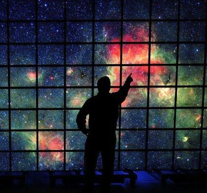 Hyperwall-2 is spread across 128 monitors and is used for a multitude of purposes such as displaying images from Nasa's Spitzer Space Telescope (as shown above)