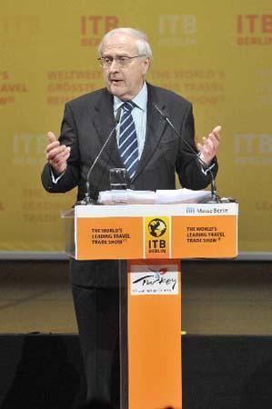 German Minister of Economy and Technology Rainer Bruederle addresses the opening ceremony of the International Tourism Exchange in Berlin, capital of Germany, March 9, 2010. (Xinhua/Pool) 