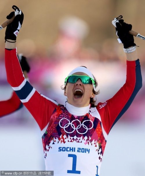 [高清組圖]越野滑雪女子自由式競速賽 法拉奪冠
