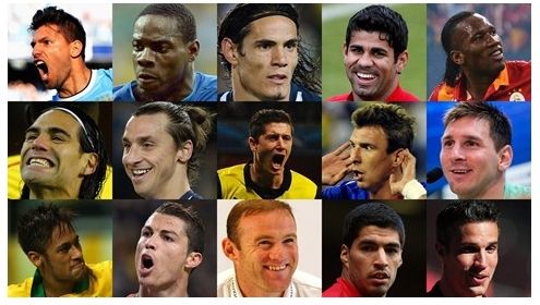 FIFA公佈的世界最佳前鋒15人候選名單